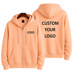 เสื้อฮู้ดซิปแบบมีโลโก้สั่งทำปี 2026 ผ้าฝ้ายฟลีซ สีพื้น สวมใส่สบายๆ สำหรับฤดูใบไม้ร่วง - Product Image 1