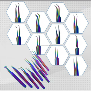 Pinzas para Extensión de Pestañas, Juego de 8 Piezas, Acero Inoxidable, Dentadas, Multiusos, Precisión, Antiestáticas, Duraderas, WORLD Manicure - Product Image 5