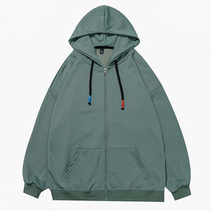 Veste à capuche zippée pour homme |   Sweat-shirt à capuche en polaire uni avec poche kangourou - Product Image 4