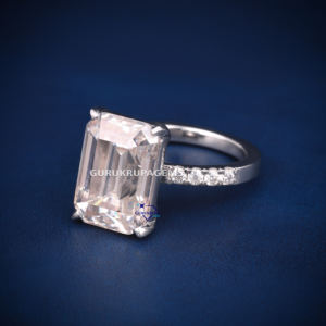 RTS <b>emerald</b> moissanite diamond <b>ring</b> for women 925 sterling <b>silver</b> d vvs clarity diamond and diamond tester passed for engagement - Product Image 2