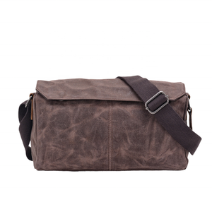 Messenger Canvas <b>Shoulder</b> <b>Bag</b> Dark Brown Adjustable Strap <b>Men's</b> Crossbody <b>Bag</b> - Product Image 1