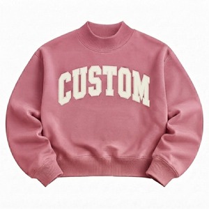 Service OEM Vente en gros Hiver Meilleur design Sweat-shirt à col montant pour enfant avec imprimé lettres en polaire écologique à manches classiques - Product Image 1