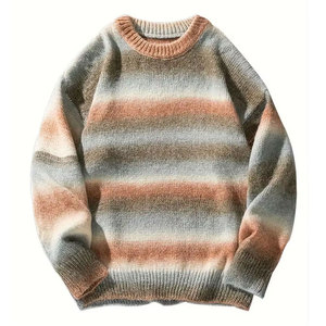 Pulls pour hommes, pull tricoté élégant, chaud, à manches longues, décontracté, col rond, léger, confortable, vêtements d'hiver pour hommes - Product Image 1