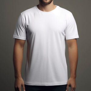 T-shirt pour homme personnalisé avec logo imprimé par transfert thermique, coupe classique, en maille épaisse polyester/coton, col rond, manches courtes, durable - Product Image 2