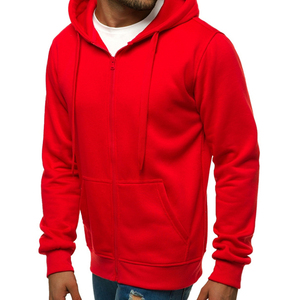 Sweat-shirt à capuche rouge personnalisé pour homme OEM, vente en gros de sweats à capuche pour homme, 100% coton molletonné respirant, style streetwear pour homme - Product Image 3