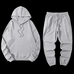 Conjunto Deportivo Informal Unisex Personalizado, Transpirable, Sudadera con Capucha, Pantalones Deportivos, Forro Polar Sólido, Poliéster/Algodón - Product Image 4