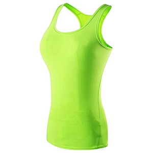 Customized High Quality Women's Tank Tops Summer Workout Yoga Front Breathable Quick Dry Polyester/Cotton Sleeveless Solid - Product Image 3