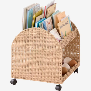 Estantes de Almacenamiento para Libros Infantiles de Cuerda de Papel al por Mayor con Ruedas, Hechos a Mano por Artesanos Vietnamitas - Product Image 2