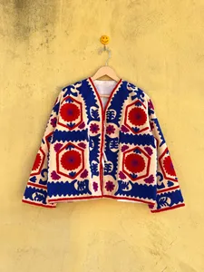 เสื้อแจ็คเก็ตคิโมโนผ้ากำมะหยี่ฝ้ายปักลายซูซานีแบบกลับด้านได้ สไตล์วินเทจลำลอง ทำมือ เนื้อผ้านุ่ม เสื้อโค้ทสำหรับผู้หญิง ใส่ได้ในฤดูหนาว - Product Image 1