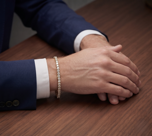 สร้อยข้อมือเทนนิสเพชรทรงบริลเลียนต์ขนาด 5.0 มม. ทอง 14K ประดับเพชรเลี้ยงในห้องปฏิบัติการ รับรองโดย IGI เหมาะสำหรับสวมใส่ทุกวัน เครื่องประดับสำหรับทุกเพศ - Product Image 3