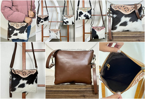 Bolso Bandolera de Cuero Vacuno Repujado a Mano con Diseño Floral de Lujo, Estilo Occidental, 2026 - Product Image 3