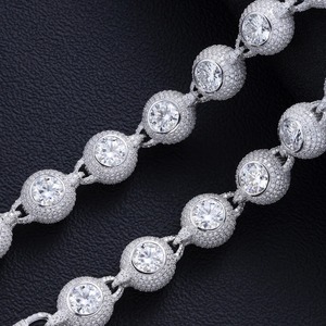 IGI Certified RATAN JEWELS 925 Silver Round Ball Diamond <b>Chain</b> <b>Iced</b> <b>Out</b> VVS Moissanite Diamond Hip Hop Luxury <b>Chain</b> for Unisex - Product Image 6