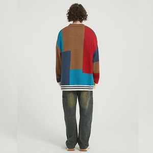 <b>Men's</b> Knitted Patchwork <b>Cardigan</b> Long Sleeve Button Closure Autumn Casual Sweater Regular Fit Full Sleeve Style - Product Image 3