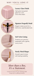Luxury Peach Mirror <b>Glass</b> Decorative Storage Box Set Dragonfly <b>Knob</b> Premium Jewelry Vanity Organizer Boxes Home Decor Lacquered - Product Image 2