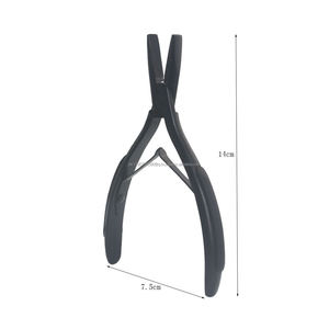 Pince à extensions de cheveux en acier inoxydable de qualité professionnelle, durable, avec micro-perles en silicone |   Outils de connexion pour anneaux de salon Zarnab - Product Image 2