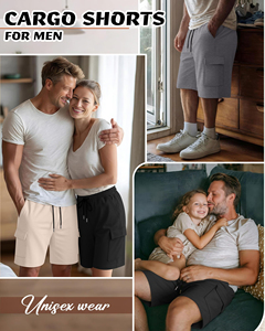 Shorts de sport décontractés pour hommes de haute qualité, personnalisables avec logo, en coton 100 %, coupe oversize, pour l'été et la gym - Product Image 2