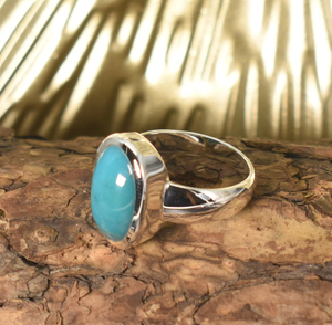 Bague Chevalière Sleeping Beauty en Argent Sterling 925 avec Turquoise Naturelle, Pierre Précieuse Ovale, Bague Pierre de Naissance en Turquoise - Product Image 3