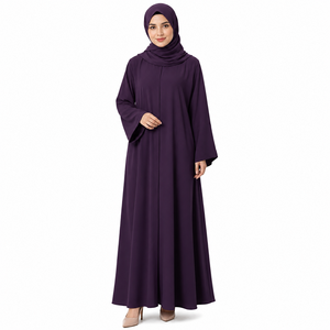 Abaya amarilla Dubai Elite Modest, abaya amarilla real y morado oscuro, abaya de estilo Dubai, abaya para uso diario. - Product Image 4