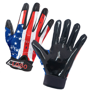 New Arrival Customizable Logo Breathable American Football Gloves Hook Loop Closure Durable Polyester Material for Unisex Sports - Product Image 3