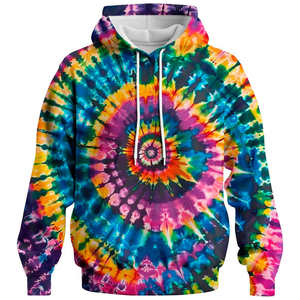 Sudaderas con capucha de tela suave y duradera para hombre, con estampado tie-dye, precio razonable, precio económico y sostenible, tallas grandes, antibacterianas. - Product Image 4