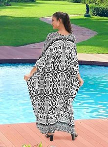 V Neck Maxi Abaya <b>Dress</b> Long Sleeve Floral Pattern <b>Loose</b> Fit Asymmetrical Hem Women's Eid Ramadan Elegant Breathable Daily Wear - Product Image 3