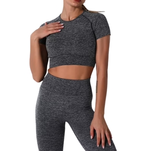 Conjunto de Yoga Personalizado para Mujer, Ropa Deportiva sin Costuras, Sujetador Deportivo con Leggings de Cintura Alta, Ropa de Fitness de Secado Rápido, Ropa de Gimnasio OEM - Product Image 3