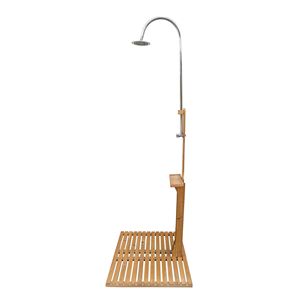 Ducha de Jardín para Piscina con Base de Madera para Patio y Terraza - Product Image 4