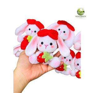 Muñecos de Ganchillo de Pareja de Tiburones, Hechos a Mano en Algodón, Amigurumi, Vestido Rojo y Verde, 0-6 Meses, Juguete de Costura y Tejido - Product Image 5