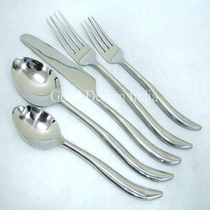 Nordic Style <b>Mirror</b> Polish Flatware Sets High Quality 18/10 Stainless Steel Good Design <b>Plastic</b> Handles Weddings Portuguese Set - Product Image 6