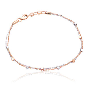 Pulsera de oro rosa de 18 quilates al por mayor para mujer, 1.87g, ultraligera, cadena de eslabones finos, joyería minimalista, fabricante B2B - Product Image 4