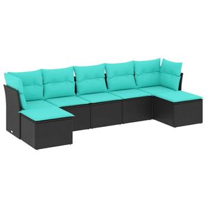 Modular Black PE Rattan Patio <b>Sofa</b> <b>Set</b> Outdoor Garden Furniture Contemporary Design High-Density Foam Cushions - Product Image 2