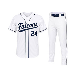 Falcons <b>Baseball</b> Jersey Men's White Short Sleeve 24 Moisture Wicking Polyester Team Apparel All Seasons Regular Fit - Product Image 3