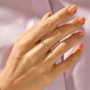 แหวนเพชรเลี้ยงในห้องปฏิบัติการ ชุบทอง 14K ทรงกลมเจียระไนแบบบริลเลียนท์ ดีไซน์หรูหราแบบโซ่คล้องกระดาษ เครื่องประดับชั้นดีสำหรับผู้หญิง - Product Image 3