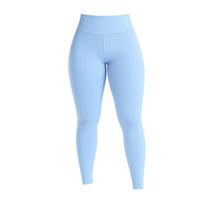 Pantalones de Yoga Largos de Cintura Alta, Color Azul Claro, Sólidos, Moldeadores, para Mujer, Transpirables, que Absorben la Humedad, con Cintura Elástica en Forma de V, para Gimnasio - Product Image 1