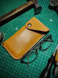 Premium Leather <b>Glasses</b> Pouch Genuine Cowhide <b>Case</b> Luxury Soft Slim Handmade Reading Spectacles Cover Sleeve LGC-0136 - Product Image 4