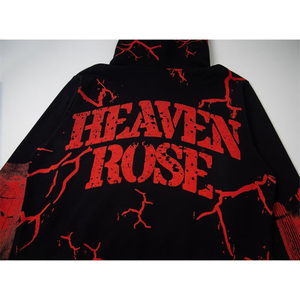 Sweat à capuche zippé unisexe oversize style grunge Y2K streetwear gothique imprimé intégral en molleton – Vente en gros, personnalisation OEM, logo sur mesure - Product Image 4
