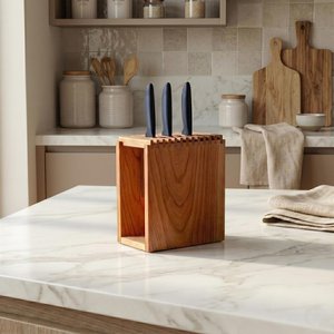 Organisateur de couteaux de cuisine en bois de luxe, support de rangement minimaliste pour couverts, pour café, restaurant et maison, porte-couteaux décoratif - Product Image 3