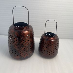 Antique Style Iron <b>Lantern</b> With <b>Copper</b> Antique Finish Used For Indoor Outdoor Lighting And Home Decoration - Product Image 1