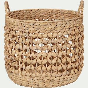 Premium Quality Woven Water Hyacinth <b>Basket</b> Natural Hand Made Open <b>Mesh</b> <b>Storage</b> Organizer with Sturdy Rim for Decor - Product Image 1