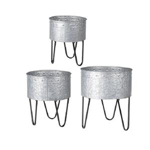 Juego de Tres Macetas Metálicas para Exteriores, Decoración de Jardín, Entrada, Boda, Hechas a Mano, Tamaño Personalizable - Product Image 2