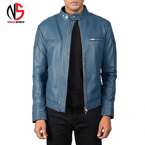 Chaqueta de Cuero para Motociclista, Hombre, de Alta Calidad, Color Sólido, Estilo Casual, con Logotipo Frontal, Impermeable, Transpirable y Resistente al Viento, para Invierno - Product Image 1