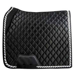 Sudadero de Cuero Negro Acolchado para Doma y Salto con Ribete Blanco y Forro de Malla para Montar a Caballo - Product Image 4