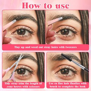 Kit de pinces à sourcils 7 pièces, kit de sourcils pour femmes et hommes, qualité professionnelle, ciseaux et pinces à sourcils avec logo personnalisé - Product Image 6