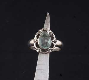 <b>Emerald</b> Cut Blue Topaz <b>Ring</b> Solid 925 Sterling <b>Silver</b> Handmade Gemstone Jewelry Elegant Gift For Women - Product Image 1