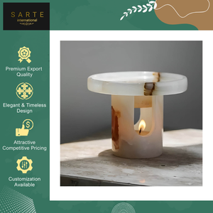 เตาอโรมาคุณภาพสูงลดราคาพิเศษ เครื่องหอมอโรมาเธอราพี หินออนิกซ์ธรรมชาติ เครื่องละลายขี้ผึ้งตกแต่ง เตาออยล์เบิร์นเนอร์ ใช้กับเทียนทีไลท์ ใช้ได้ทุกฤดู - Product Image 5