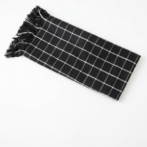 Mura Square <b>Throw</b> <b>Black</b> Woven Soft Fabric Solid Long Lightweight Decorative <b>Throw</b> <b>Blanket</b> Home Textile Scarves Shawls Sofa Cover - Product Image 1