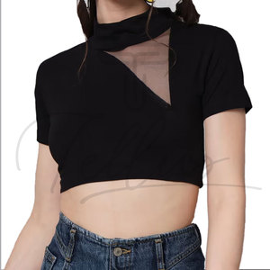 Top Corto de Mujer Transpirable y Personalizable de Alta Calidad, Venta al Por Mayor OEM Disponible, Top Corto Estampado para Mujer - Product Image 2