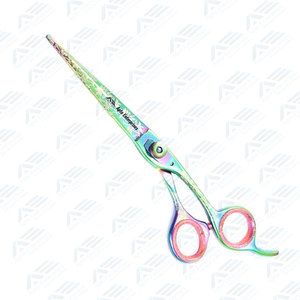 Tijeras de salón de belleza, tijeras de corte de pelo de peluquero recubiertas de papel con punta roma y tornillo ajustable de acero inoxidable - Product Image 3