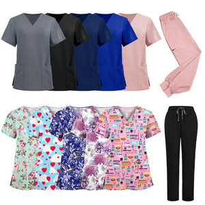 Custom Women’s Dental Print Medical Scrubs Top V-Neck Short Sleeve <b>Nurse</b> Uniform with Pockets Dentistry Hospital Professional - Product Image 4