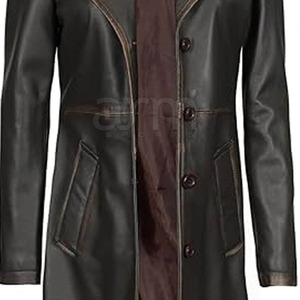 Abrigo Largo de Cuero para Hombre, Abrigo de Cuero de Invierno, Precio de Mayoreo, Buena Calidad, Bolsillos Laterales - Product Image 4